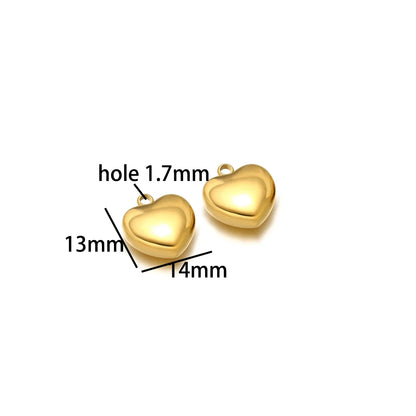 Fashion love Pendant 18k Gold Plated Stainless Steel Heart Shape Charm Pendant for DIY Jewelry Making Accessories