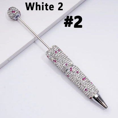 Full Rhinestone Beadable Clay Ballpoint Pens - DIY Beaded Plastic Pen for School Office Gift