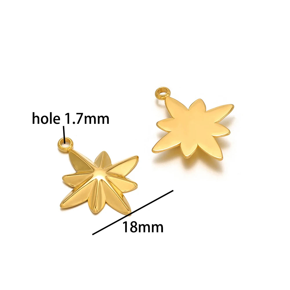 Popular Design 18k Gold Plated Stainless Steel Cross Star Charm Pendant for Women Jewelry Making Accessories