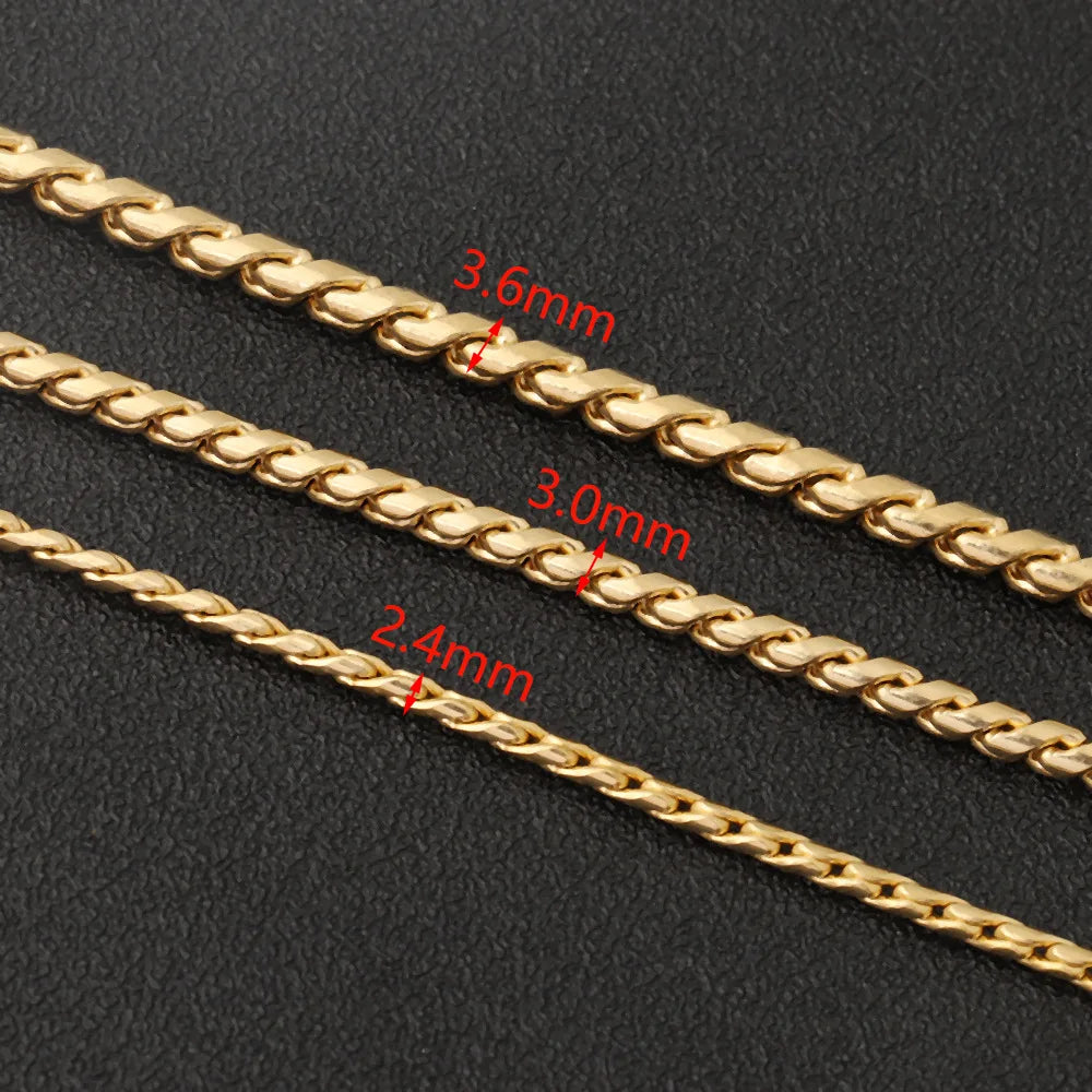 D483 High Quality Stainless Steel Necklace Chain Bulk Roll 18k Gold Plated Jewelry Diy Findings