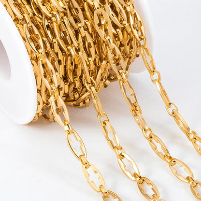 B4928 Vaccum 18k Gold Chain Stainless Steel Silver Chain Necklace Accessory Bulk Thunk Chain for Diy