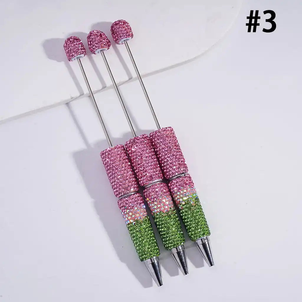 DIY Ballpoint Clay Pen Three Layers Full Rhinestone Bling Teacher Student Office Gift