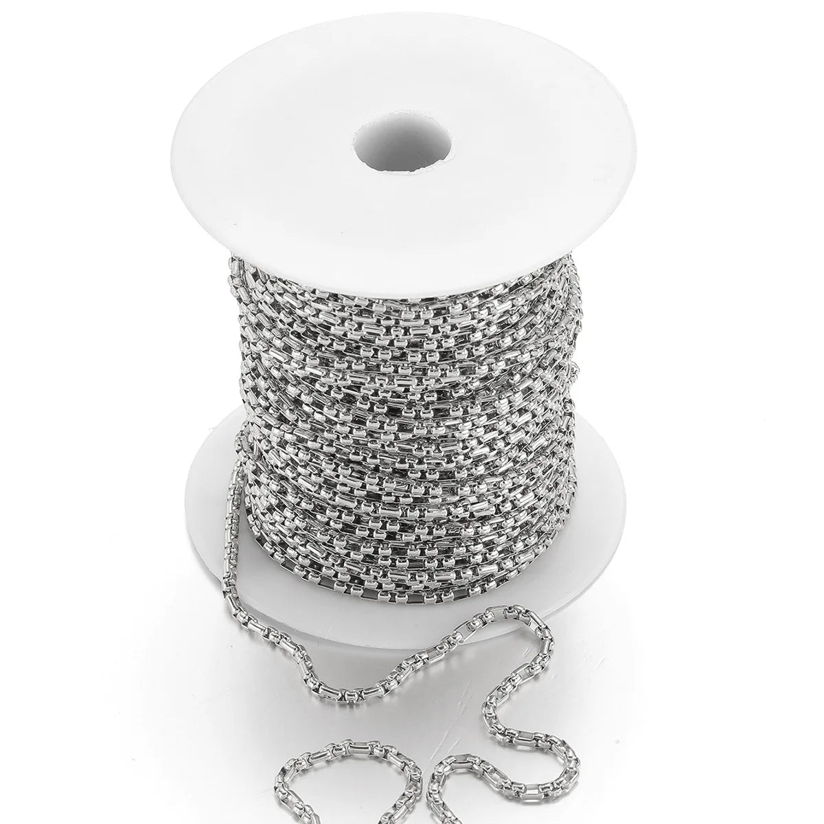 High Quality Stainless Steel E403 3mm 3+1 Box Chain Wholesale Woman's Jewelry Chains