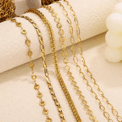 F010 Non Tarnish PVD Gold Plated New Simple Stainless Steel Chain DIY Stacked Jewelry Bracelet Necklace