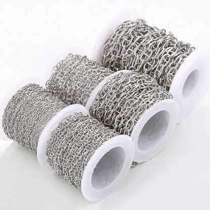 A3131 Hot Non Tarnish Chain Stainless Steel Cross Necklace Bracelet Bulk Roll Chain for Jewelry Diy