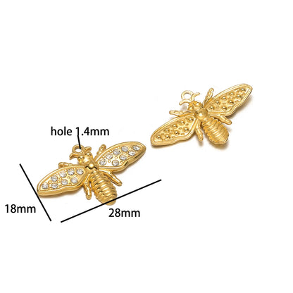 18k Gold Plated Stainless Steel Enamel Heart Rpse Flower Mushroom Charm Pendant for DIY Handmade Necklace Jewelry Making