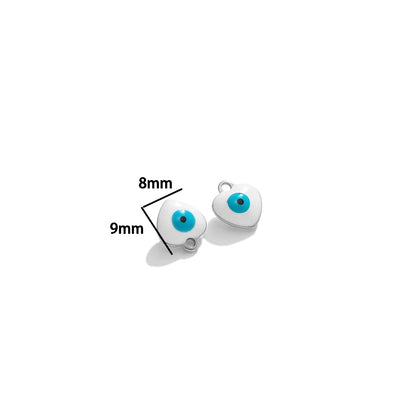 Wholesale 18k Gold Plated Stainless Steel  Eyes Charms Enamel Heart Palm Pendants for DIY Necklace Jewelry Making Accessories