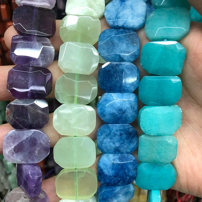 Natural Gemstone Faceted Irregular Faceted Freeform Flat Rectangle Polygon Beads Strand for Jewelry Making Bracelets Necklaces