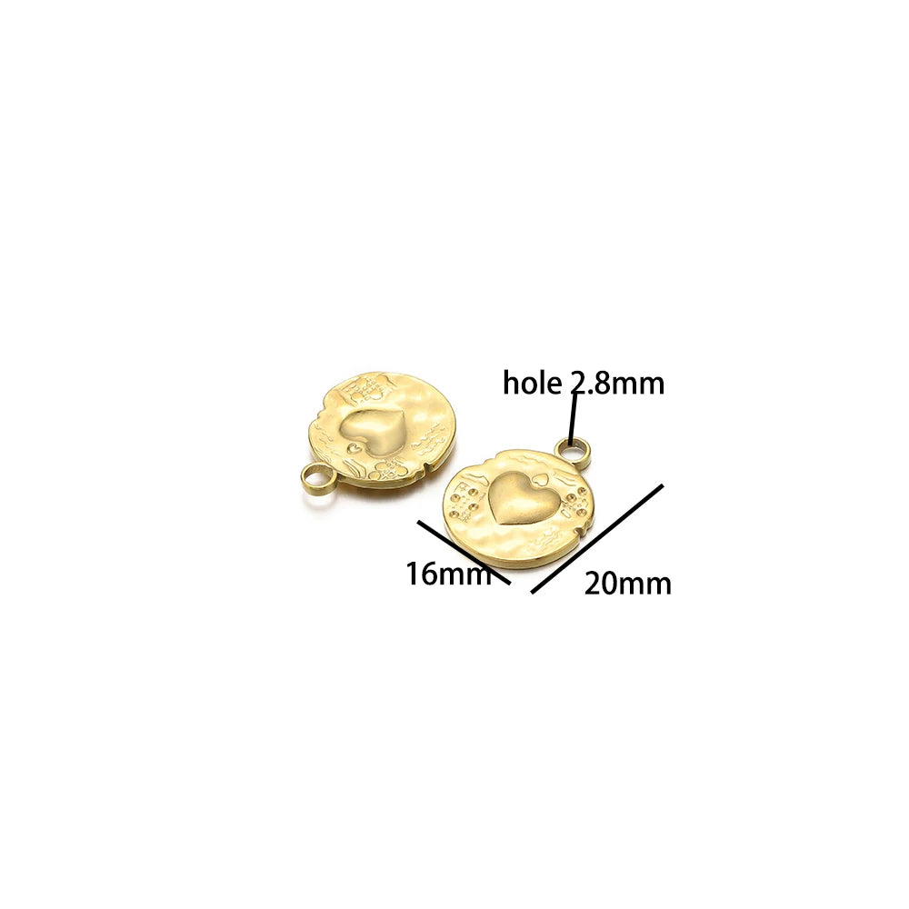 Fashion Pendant 304 Stainless Steel 18k Gold Plated Cross Moon Geometric Charm Pendant for DIY Jewelry Necklace Making