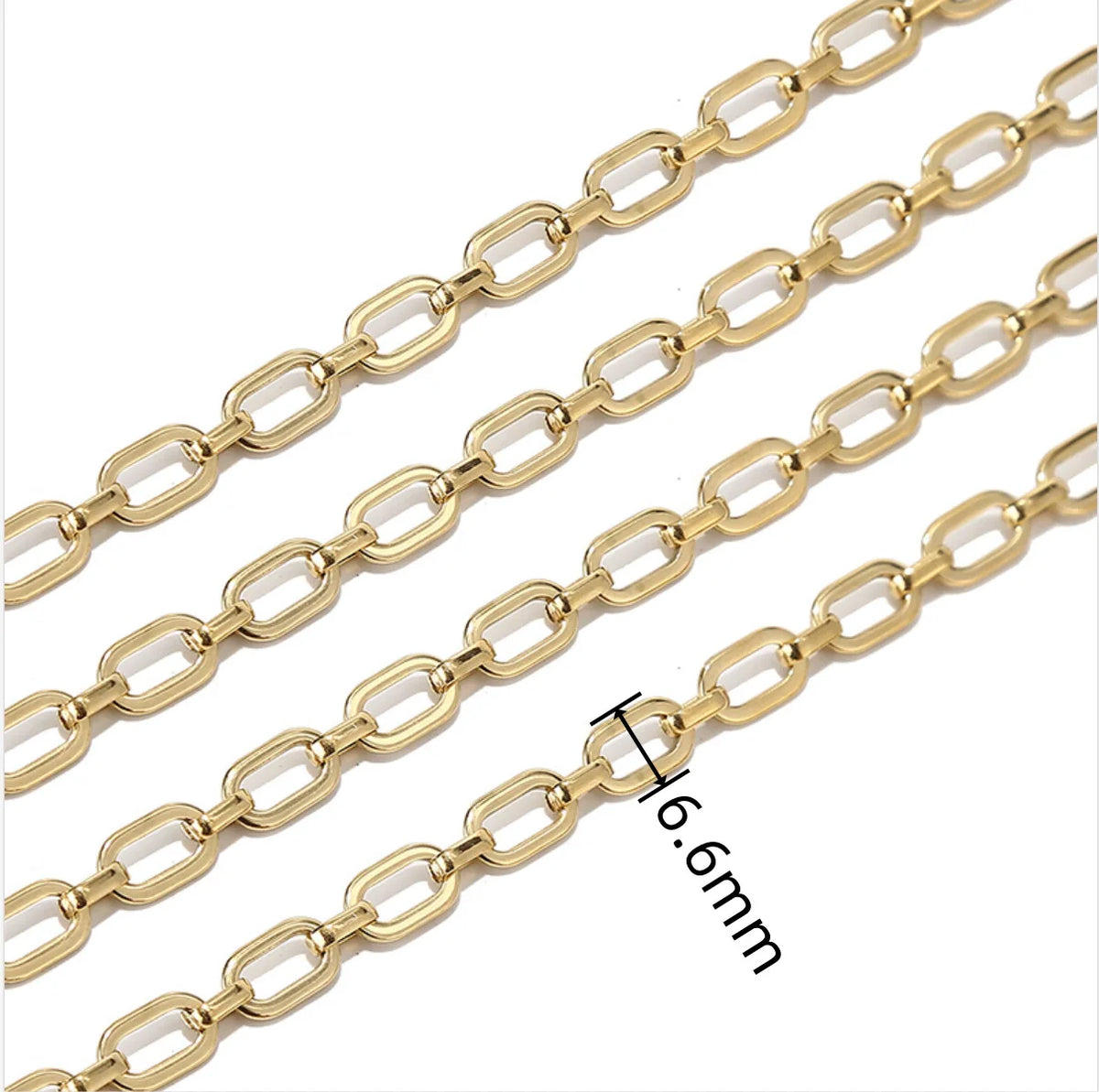 B4750 Paper Clip Chain 18k Gold Plated Stainless Steel Chain Waterproof Chain for Jewelry Diy