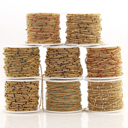 A1725 Fashion Colorful Rosary Beads Beaded Chain Enamel Necklace Bracelet Jewelry Chain Wholesale