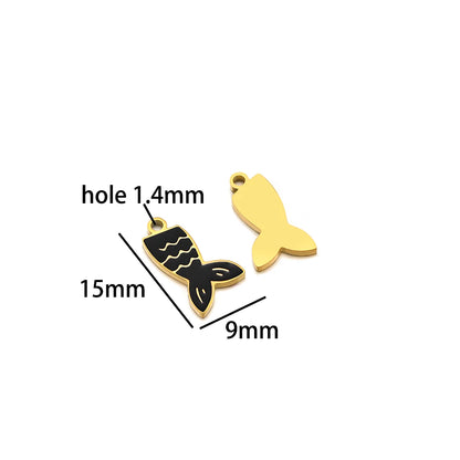 Fashion 18k Gold Plated Stainless Steel Enamel Fish Lobster Charm Pendant for DIY Jewelry Making Jewelry Findings
