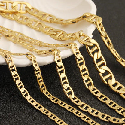 D822 Amazing Hot Pig Nose Coffee Bead Chain 18k PVD Plated Stainless Steel Chain for Necklace Bracelet Making Wholesale