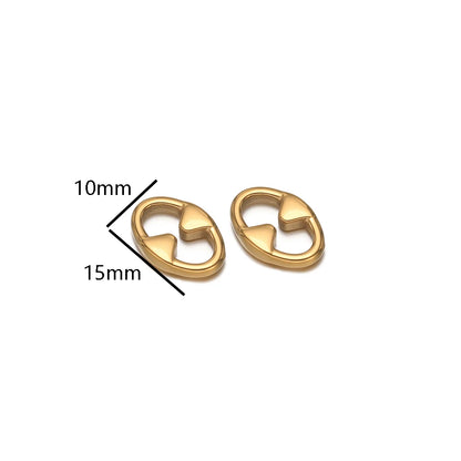 20pcs/bag Stainless Steel 18k Gold Plated Irregular Pig Nose Charms Pendant for Diy Jewelry Necklace Making Jewelry Findings