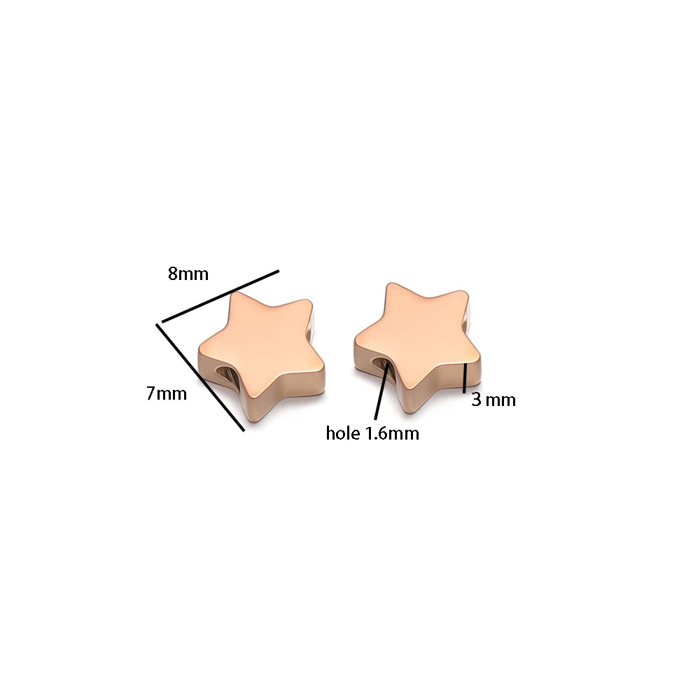 High Polished 18k Gold Plated Stainless Steel Five-pointed Star Charm Pendant for Necklace Jewelry Making Jewelry Findings