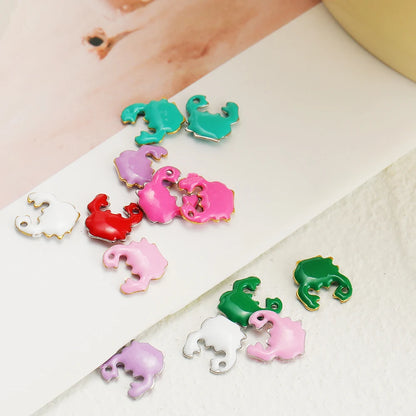 Cute Pendant 18k Gold Plated Stainless Steel Oil Drop Small Crab Charm Pendant for DIY Jewelry Making Wholesale