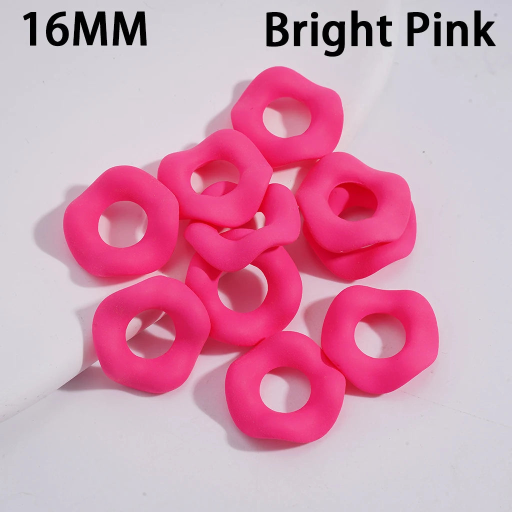 16MM Neon Fluorescent Wavy Frosted Acrylic Spacer Beads Matte Rubber Touch for Pen Bracelet Jewelry Making