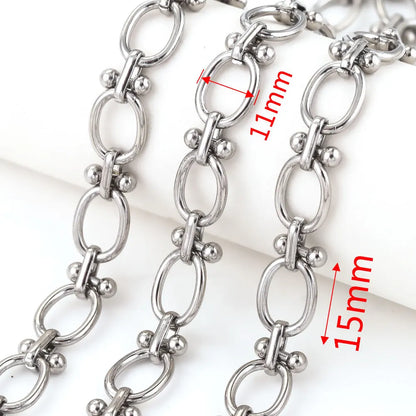 A1517 High Quality Multi Stainless Steel Chain Oval Necklace Bracelet Bulk Chain for Jewelry Making Diy