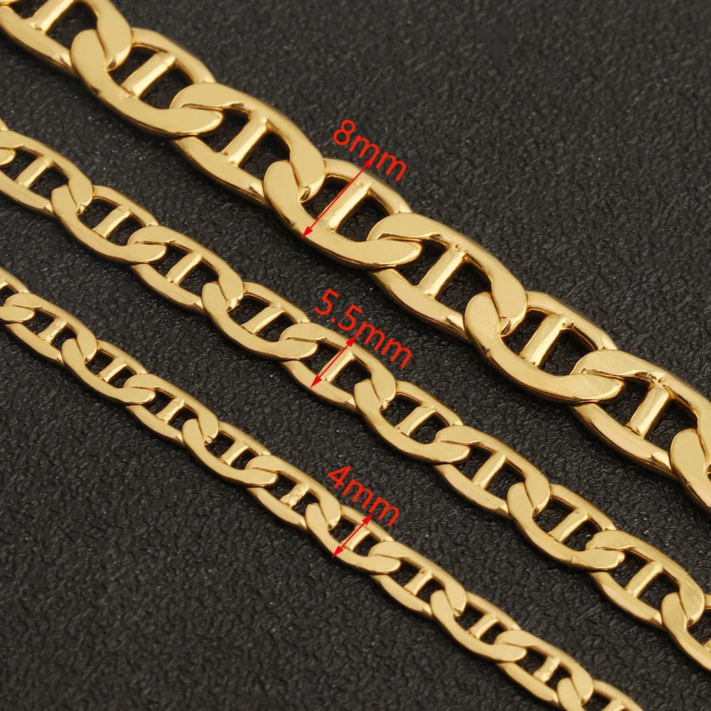 D822 Amazing Hot Pig Nose Coffee Bead Chain 18k PVD Plated Stainless Steel Chain for Necklace Bracelet Making Wholesale