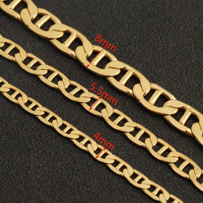 D822 Amazing Hot Pig Nose Coffee Bead Chain 18k PVD Plated Stainless Steel Chain for Necklace Bracelet Making Wholesale