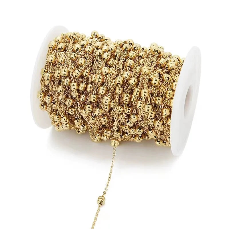 A1089 High Quality 1.8mm Jewelry Chain 18k Gold Stainless Steel Ball Chain Jewelry Accessory Bulk Chain
