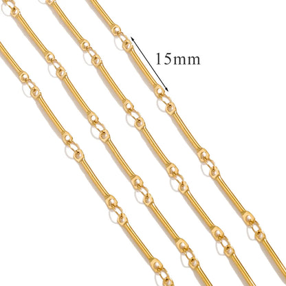 A2913 Fashion 18k Gold Plated Stainless Steel Chain Silver Necklace Bracelet Bulk Chain for Jewelry Diy Making