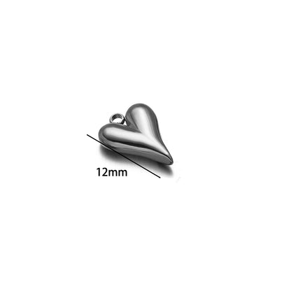Fashion Stainless Steel 18k Gold Plated Difform Heart Charm Pendant for Diy Jewelry Necklace Earring Making Bulk