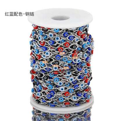 B3272 6mm Gold Filled Chain Ins Stainless Steel Chain Eye Enamel Charms Chain for Making