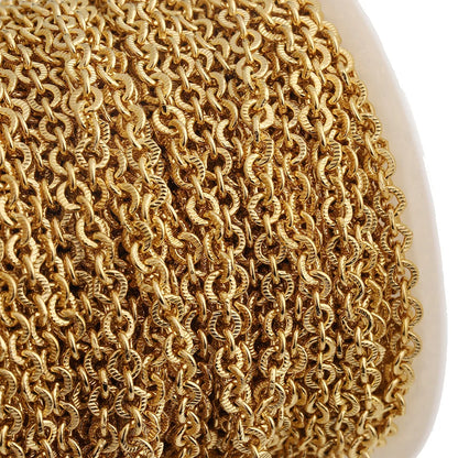 D846 Fashion 18k Pvd Plated Waterproof Chain O Shape Necklace Bracelet Making Jewelry Findings