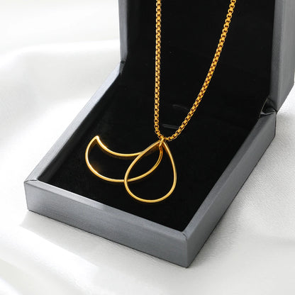 Geometric 18K  Gold Plated Stainless Steel Charm Oval Heart Square Charm Pendant for Jewelry Necklace Earring Making Accessories