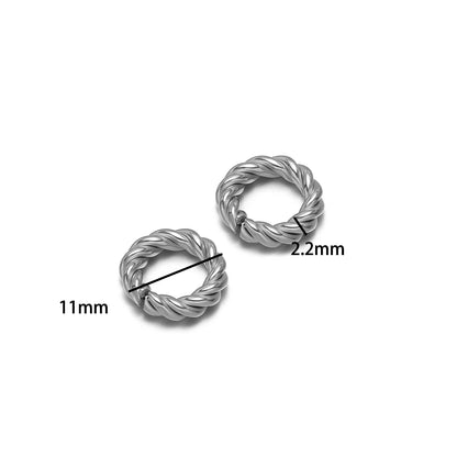 Simple 18k Gold Plated Stainless Steel  Twist Round Oval square Charm Pendant for DIY Handmade Necklace Jewelry Making