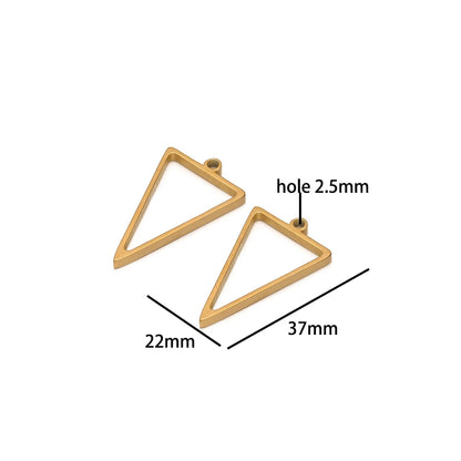 304 Stainless Steel 18k Gold Plated Rhombus Heart Moon Square Charm Pendant for DIY Handmade Necklace Jewelry Making