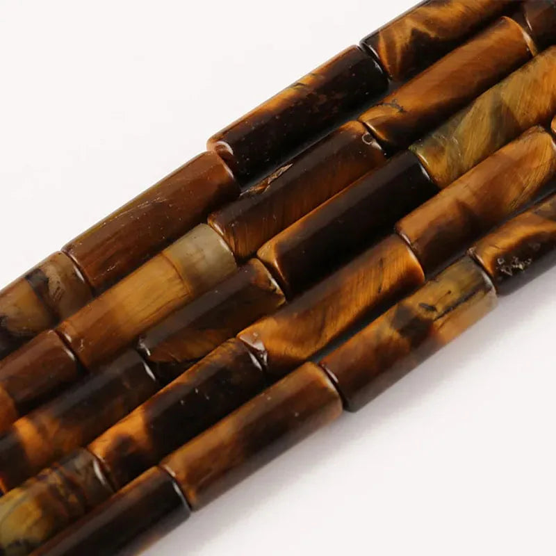 4x13mm Natural Round Tube  Stone Beads Jade Howlite Lapis Lazuli Quartz Tiger Eye Gemstone Bead for DIY Jewelry Making