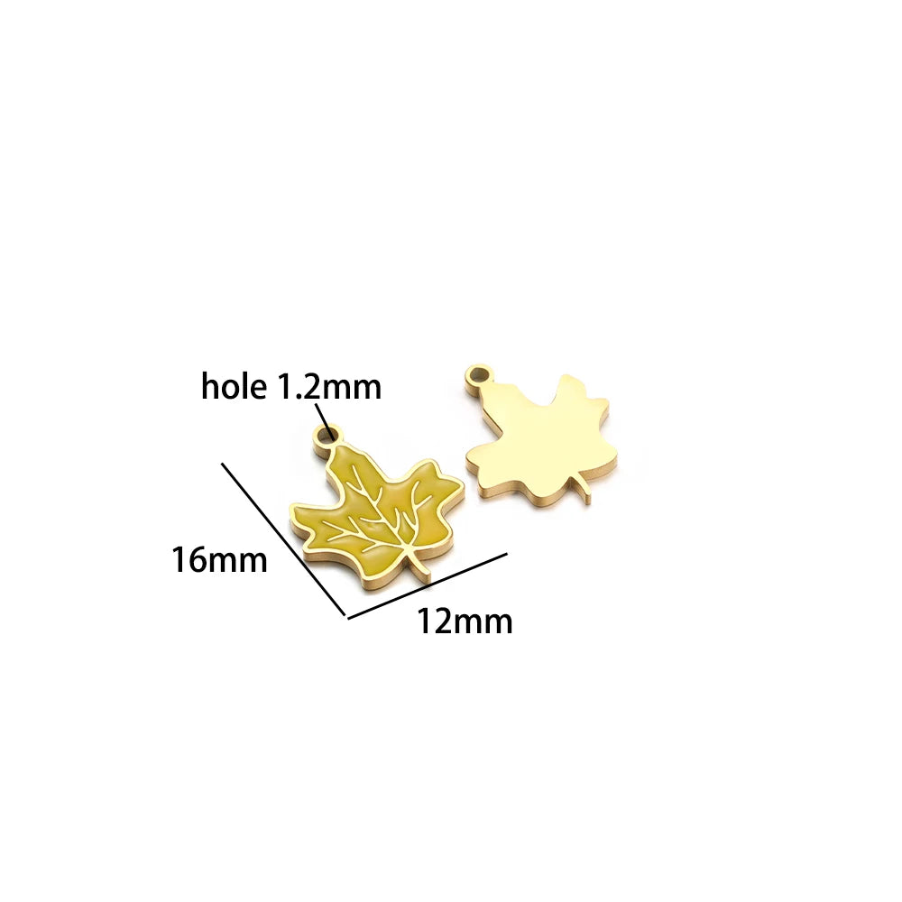 Gold Plated Stainless Steel Enamel Star Gift Bag butterfly Heart Charm Pendant for Jewelry Necklace Making Accessories