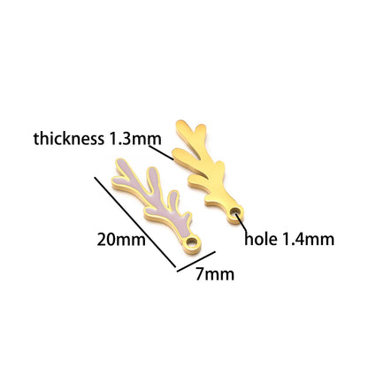 TIK TOK Hotsale 18k Gold Plated Stainless Steel Enamel Flower Fish Bowknot Heart Dragonfly Charm Pendant for DIY Jewelry Making