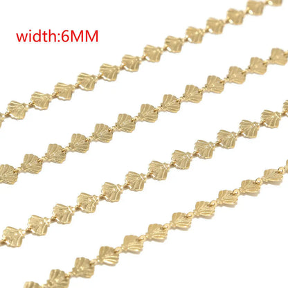 B4754 Customized Shell Roller Chain 18k Gold Plated Stainless Steel Chain Waterproof Chain for Jewelry