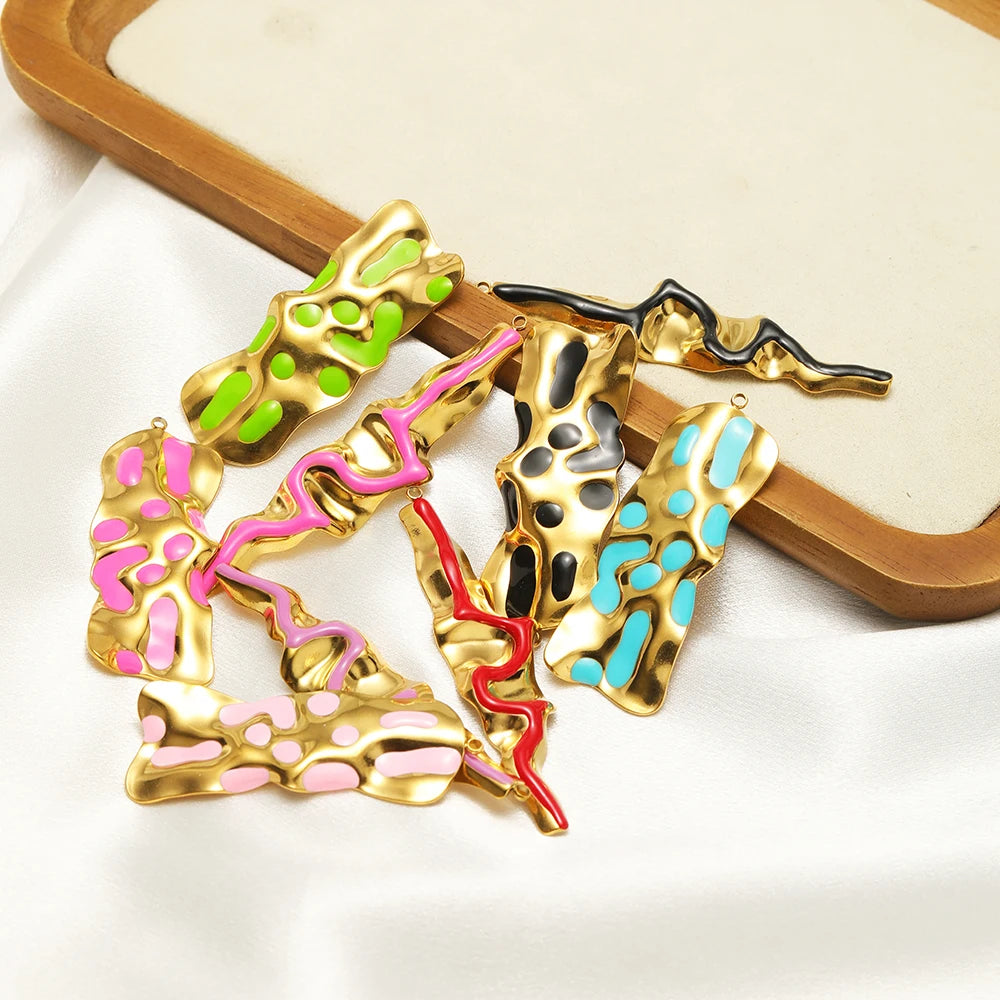 Fashion Stainless Steel 18k Gold Plated Irreguarl Shaped Charm Pendant for Jewelry Necklace Making Accessories