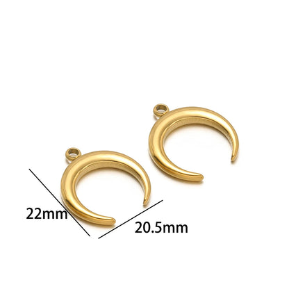 Top Quality Stainless Steel 18k Gold Plated Moon  Light Luxury Niche Design Pendant for Women's Jewelry Necklace