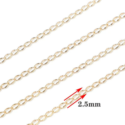 B343 Non Tarnish Chain 18k 24k Gold Silver Stainless Steel Chain for Necklace Bracelet Jewelry Diy Making