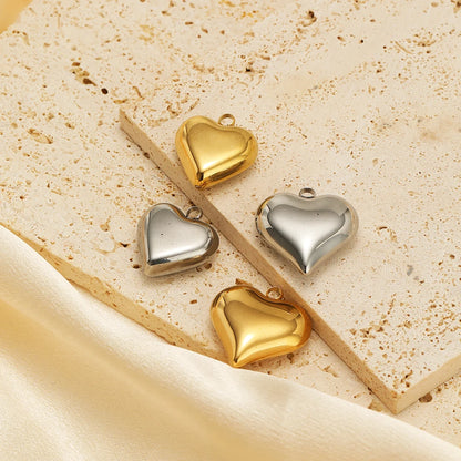 Heart Pendant Stainless Steel18k Gold Plated Hollow Heart Charm Pendant for DIY Jewelry Making Accessories Findings