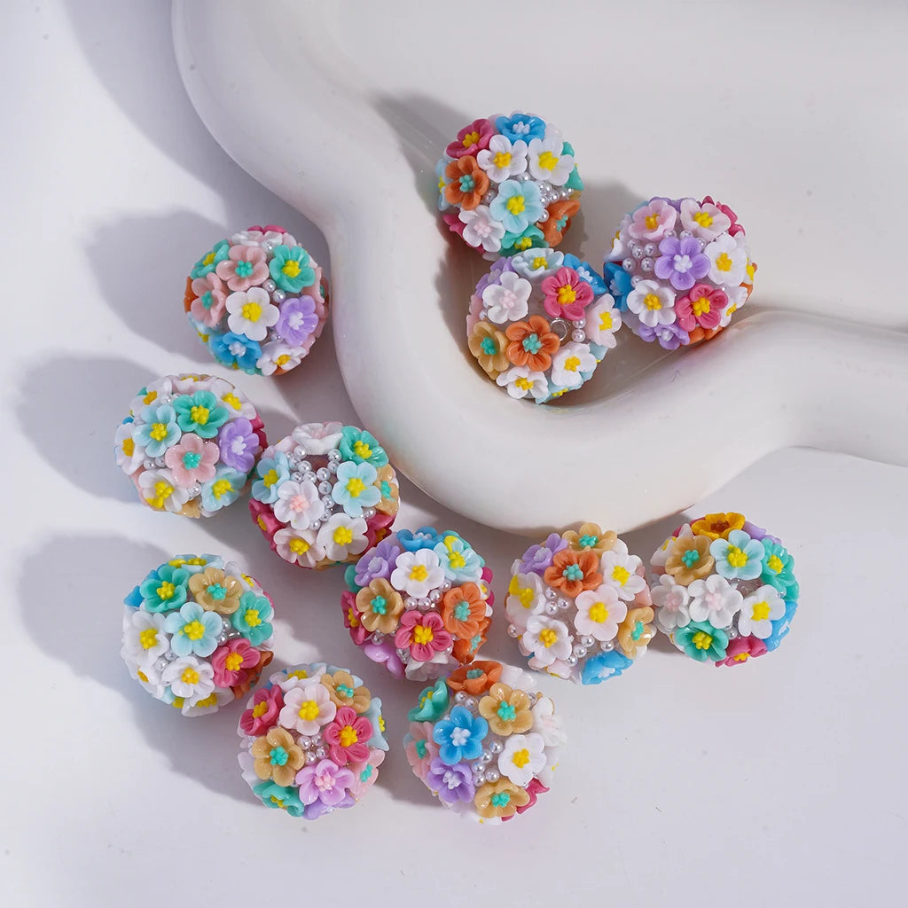 Mini Cute Round White Pearls & Mixed Colorful 20mm Acrylic & Plastic Beads for Pen Beads