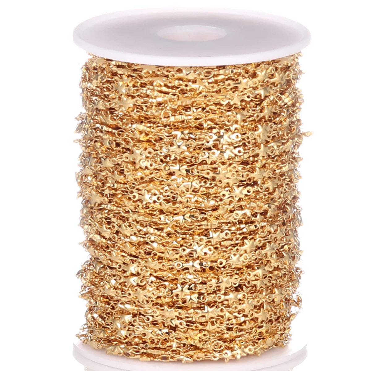 E400 Hot PVD Plated Star Chain Gold Silver Thunk Chain Permanent Stainless Steel Chain for Diy