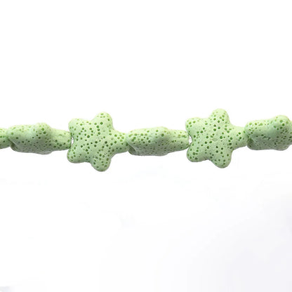 Wholesale Good Quality Many Colors Pink Blue Green Star Shape Volcanic Rock Lava Stone Beads for Jewelry Making 23mm
