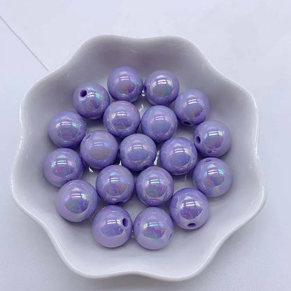 Hot Sale 500G/bag Acrylic Beads AB Plating Plastic Round Loose Beads for Mobile Phone Chain Bracelet Jewelry Making