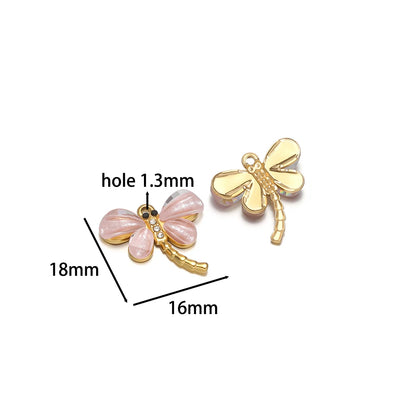 New Arrival Stainless Steel 18k Gold Plated Dragonfly Charm Pendant for Diy Jewelry Making Wholesale Jewelry Supplies