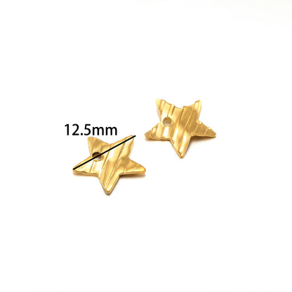 Wholesale Stainless Steel  Gold Plated Heart Rhomboid Five-pointed Star Triangle Charms for Jewelry Necklace Earring  Making