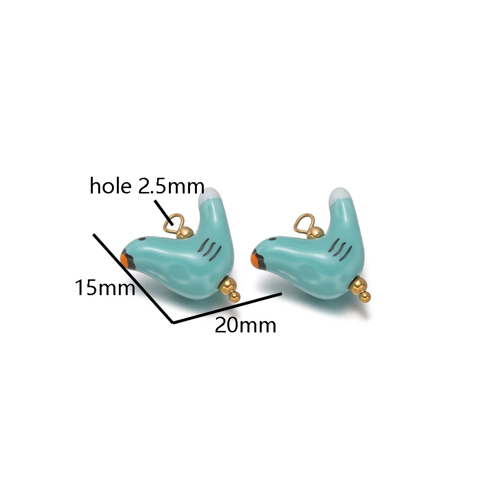 New Design DIY Jewelry Accessories Stainless Steel Ceramic Peace dove Tortoise butterfly Charm Pendant for Jewelry Making