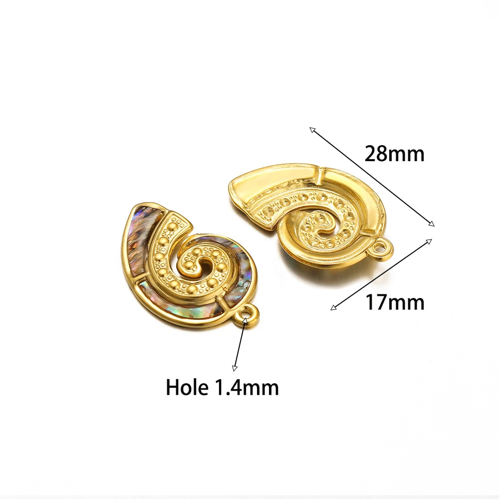 High Quality Stainless Steel Gold Plated Enamel Turtle Conch Starfish Dragonfly Heart Charms Pendant for Jewelry Necklace Making