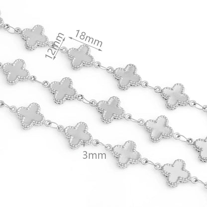 D529 New Stainless Steel Hollow Four Leaf Chain PVD Gold Plated Clover Chain for Fashion Diy Jewelry Making