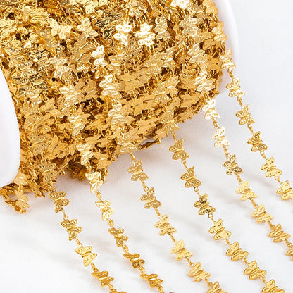 B4928 Vaccum 18k Gold Chain Stainless Steel Silver Chain Necklace Accessory Bulk Thunk Chain for Diy